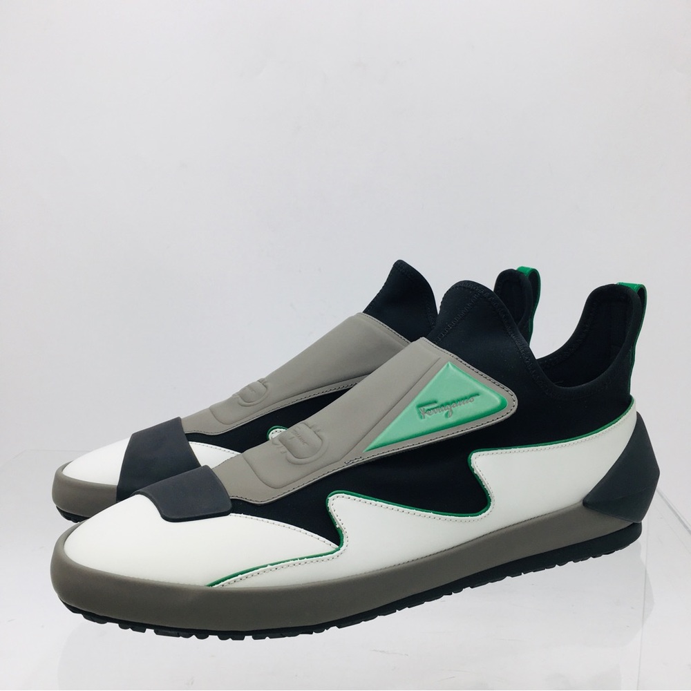 Salvatore Ferragamo NILE Nero/ White / Green Sneaker’s Women’s  Size 8.5 C